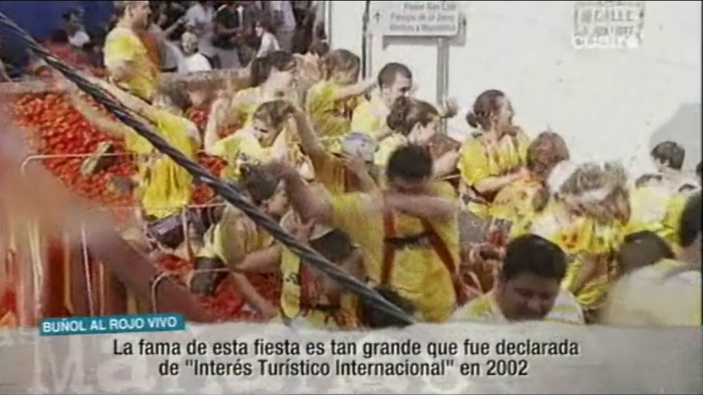 Verónica Sanz en la 'tomatina' de Buñol