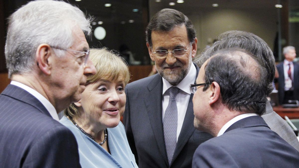 Monti, Merkel, Rajoy y Hollande