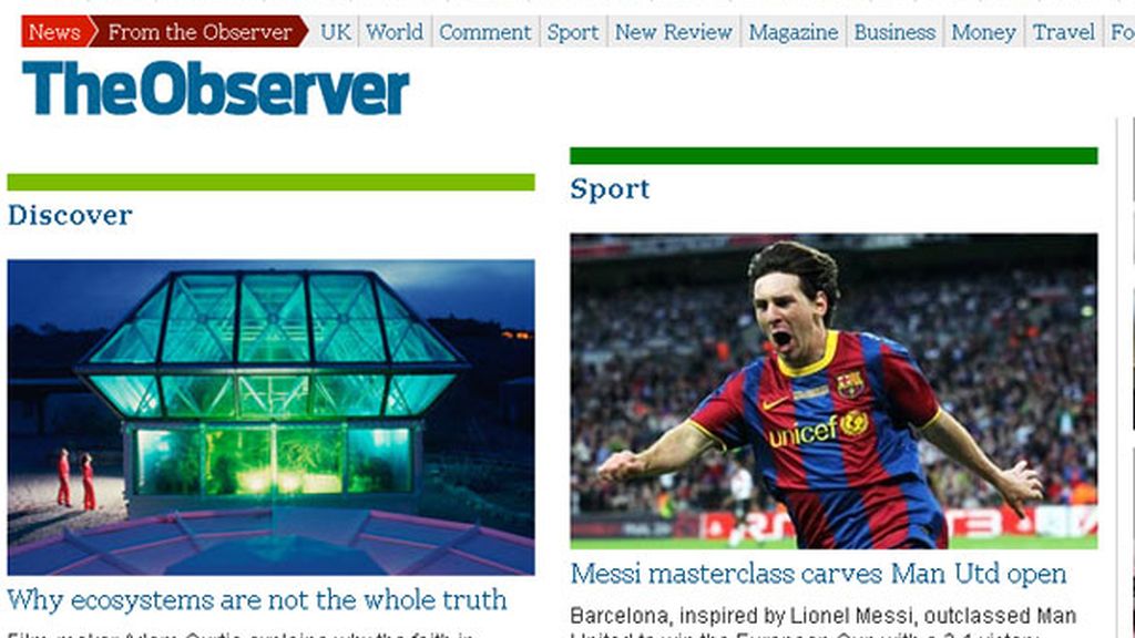 The Observer: "La magia de Messi hunde al Manchester United"