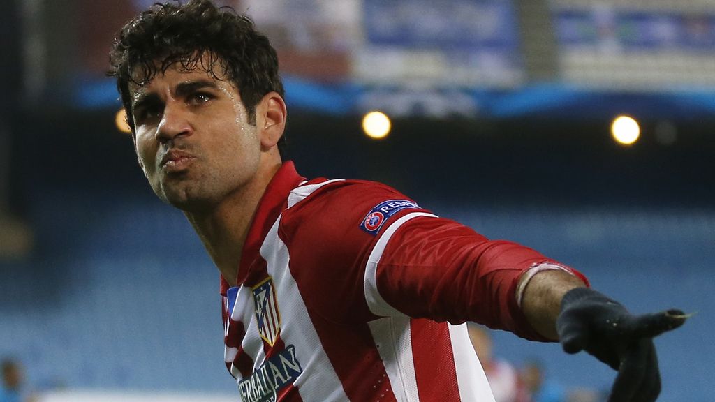 Diego Costa celebra el segundo gol rojiblanco al Oporto