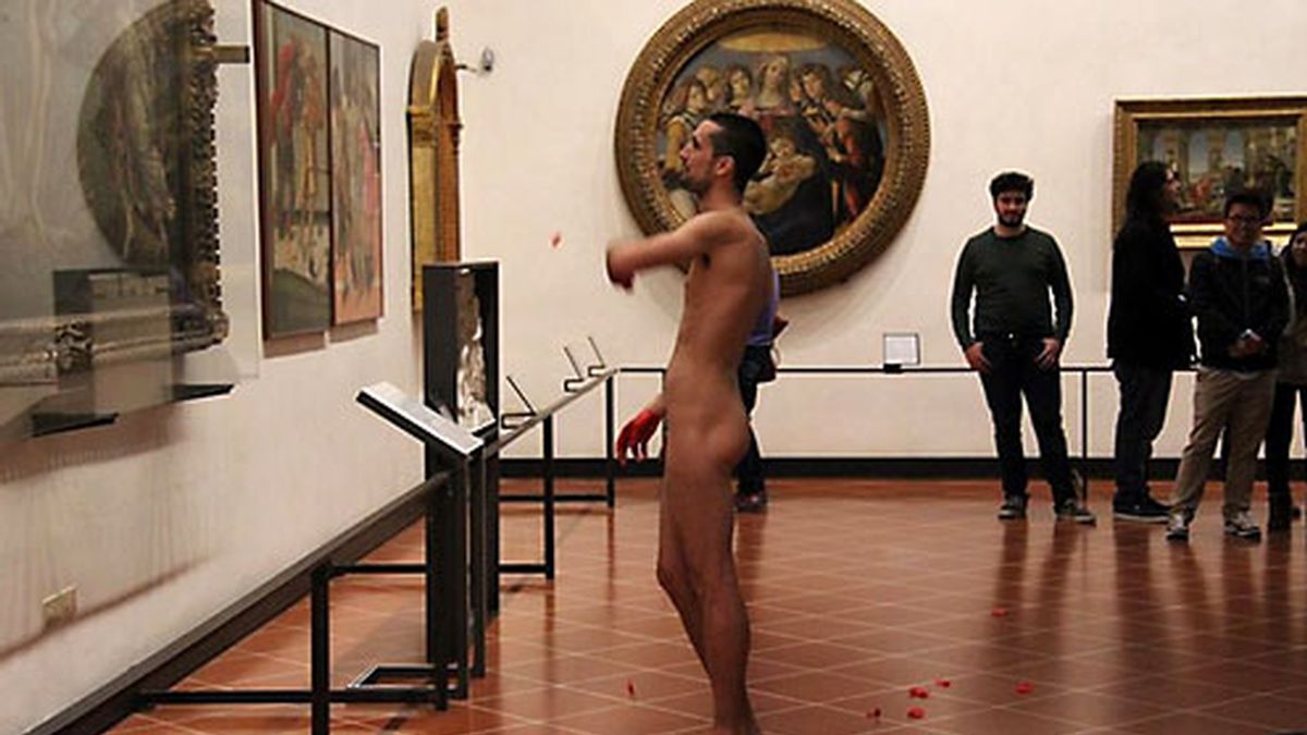 turista español desnudo, desnudo, Nacimiento de la Venus, Sandro Boticelli, Museo de Uffizi