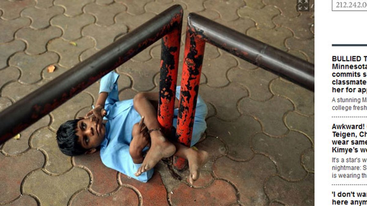 abuso infantil,maltrato infantil,India,pobreza,niño atado,