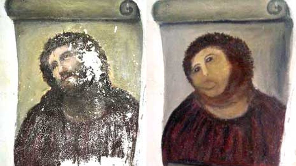 #Ecce Homo, la peculiar restauración de Cecilia en el pueblo de Borja
