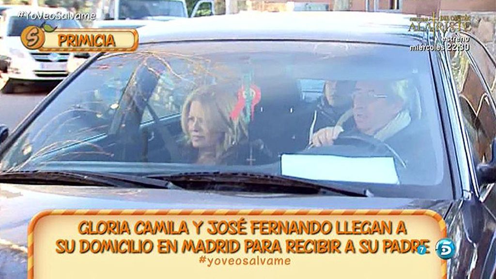 Gloria Camila y José Fernando llegaban a su casa de Madrid para ver a su padre