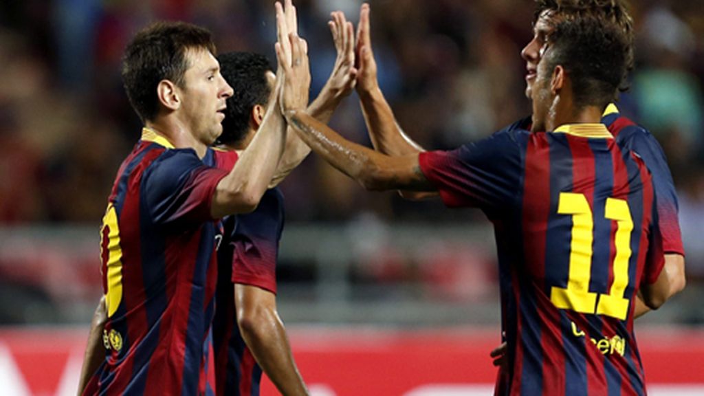 Neymar se estrena en la goleada del Barcelona (1-7) ante la selección de Tailandia