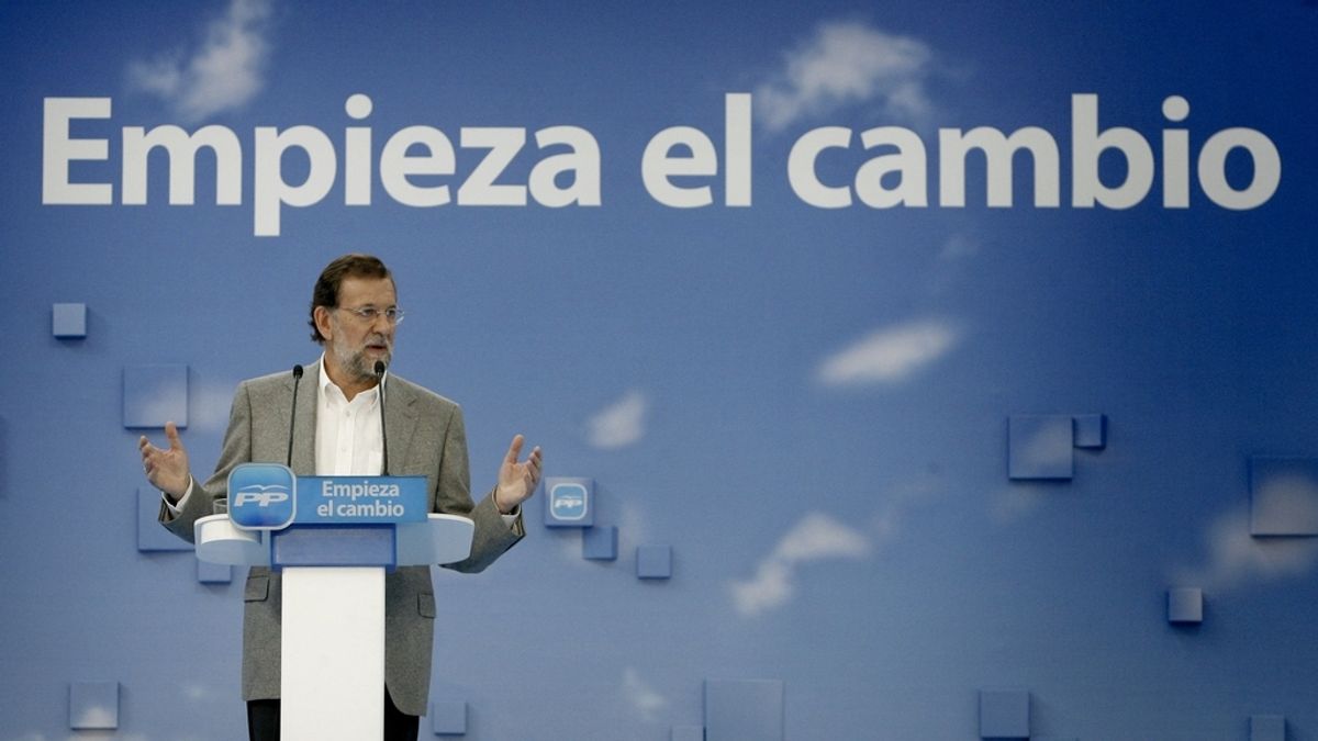 Mariano Rajoy, en un mitin en A Coruña. EFE