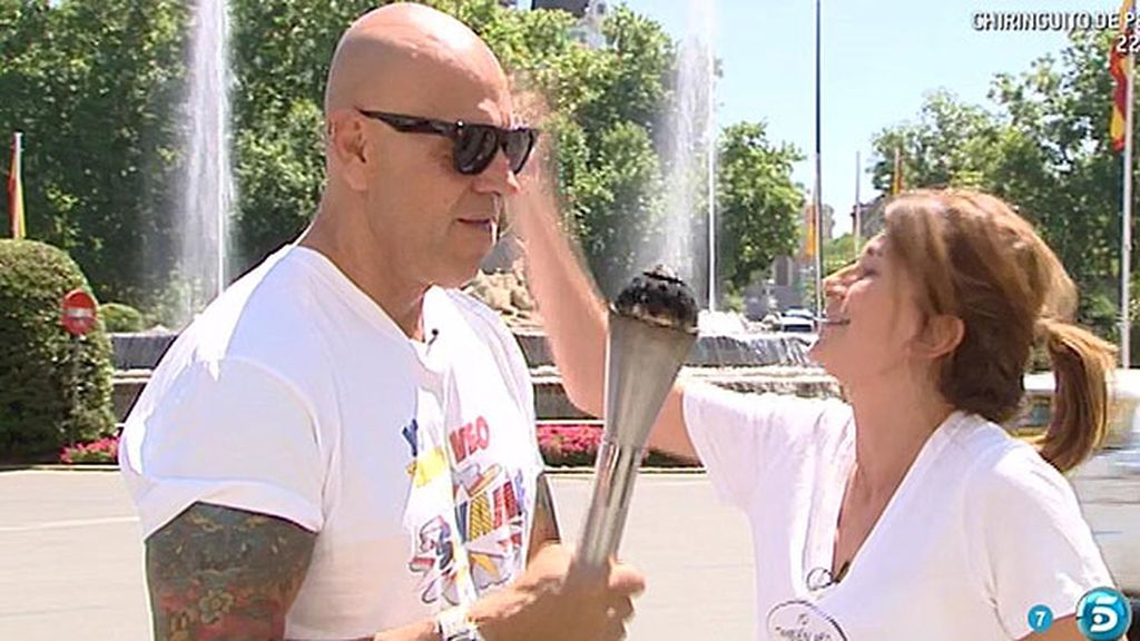 La antorcha pasó por los lugares más emblemáticos de Madrid
