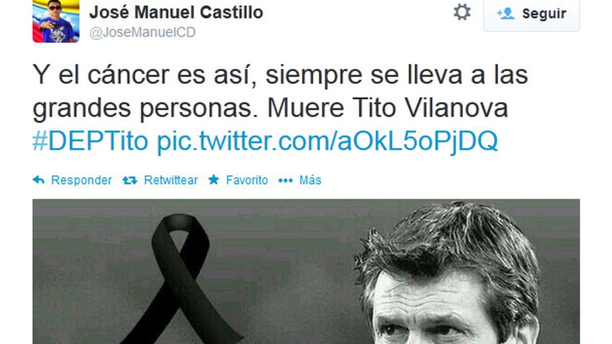 Tito Vilanova,Twitter,trending topic,muerte de Tito Vilanova