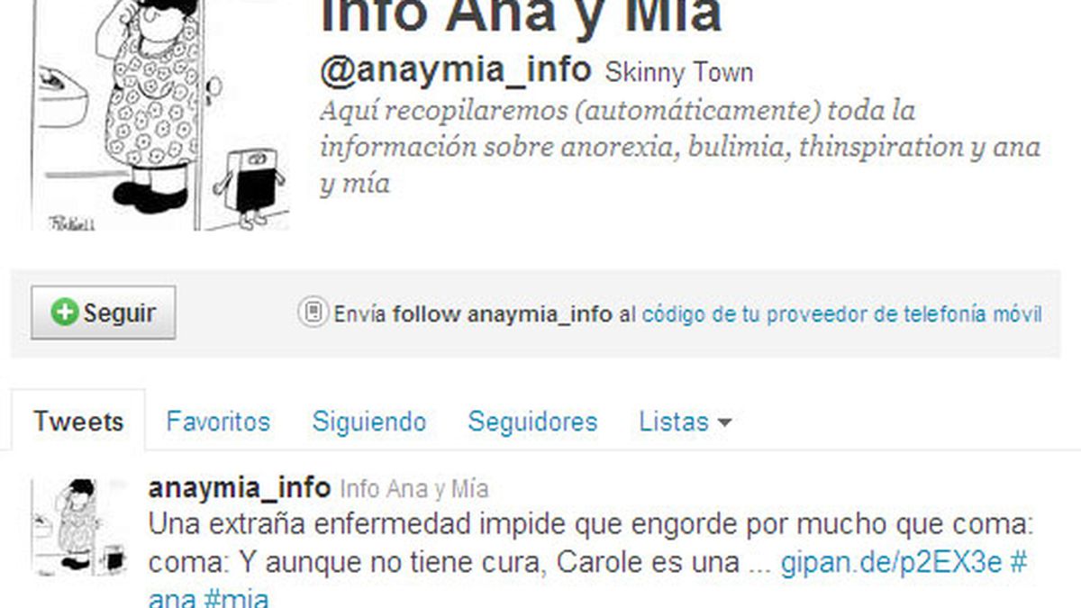 Ana y Mia: los peligrosos perfiles que promueven la anorexia en Twitter.