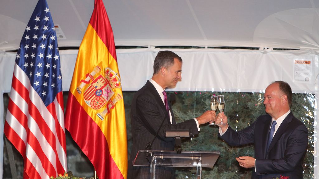 El rey Felipe VI durante su discurso en la Universidad de Georgetown