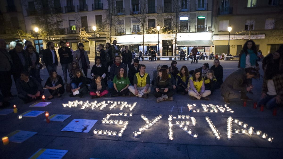 Sirios y españoles recuerdan en Madrid el tercer aniversario de las protestas populares