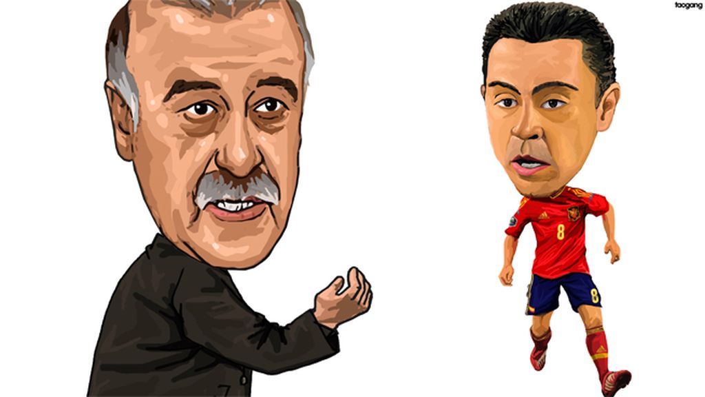 Del Bosque y Xavi Hernández (España)