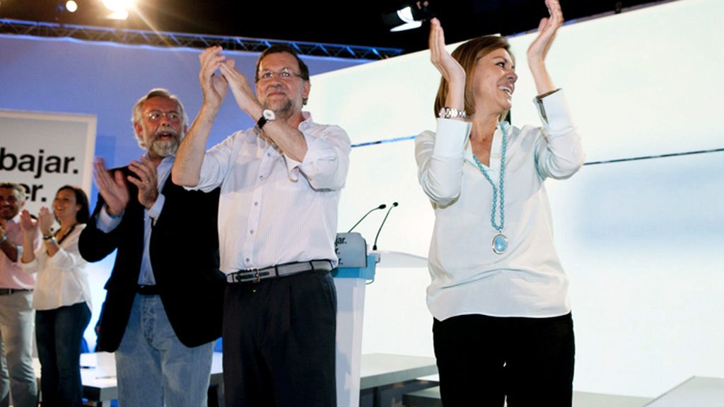 Rajoy y Cospedal durante un mitin en Talavera de la Reina (Toledo)