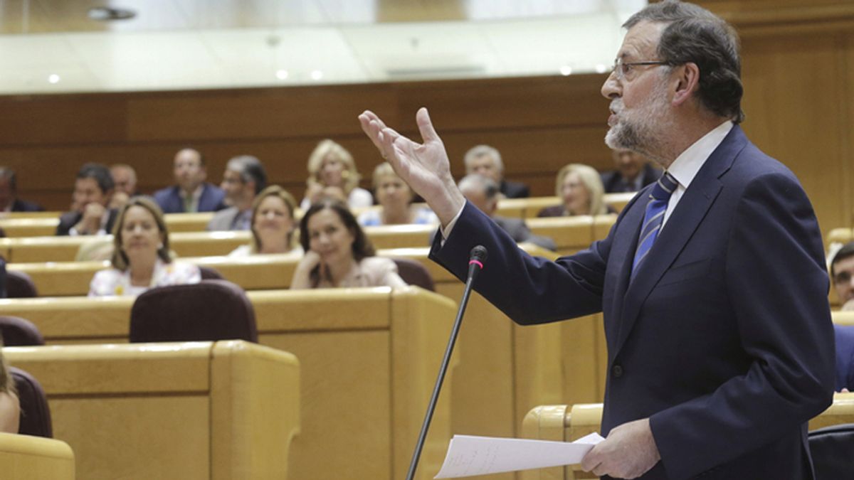 Mariano Rajoy en la sesión de contro al Gobierno celebrata este martes en el Senado.