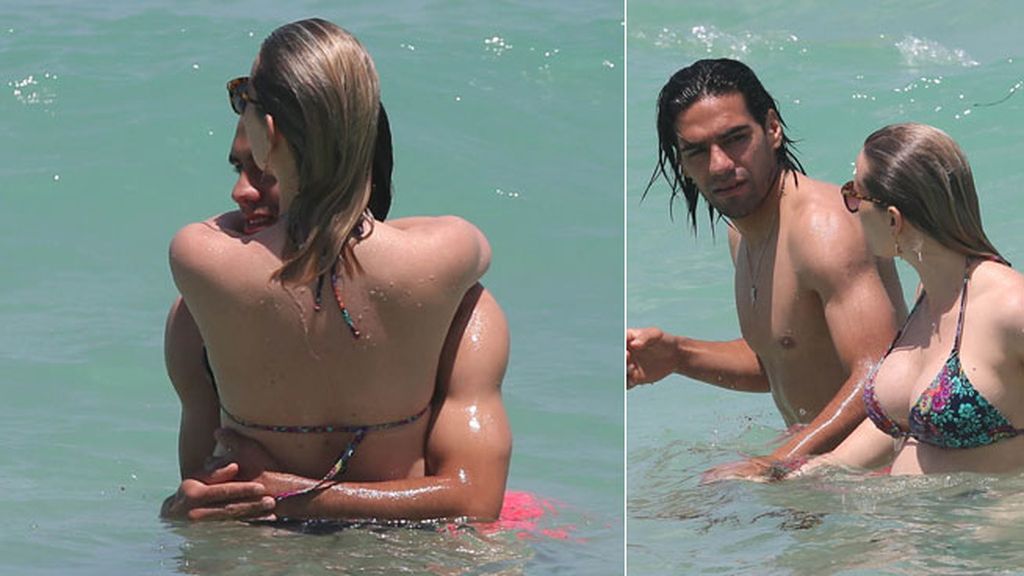 Falcao y Lorelei se dedicaron mimos y miradas cómplices