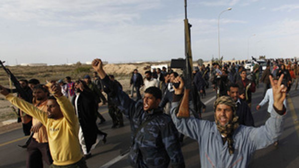 Rebeldes del régimen libio durante una jornada de protestas. Foto: Gtres