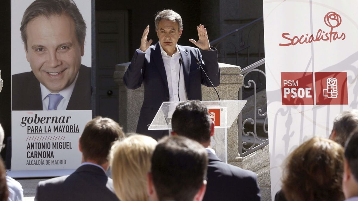 El presidente del Gobierno, José Luis Rodríguez Zapatero, en campaña