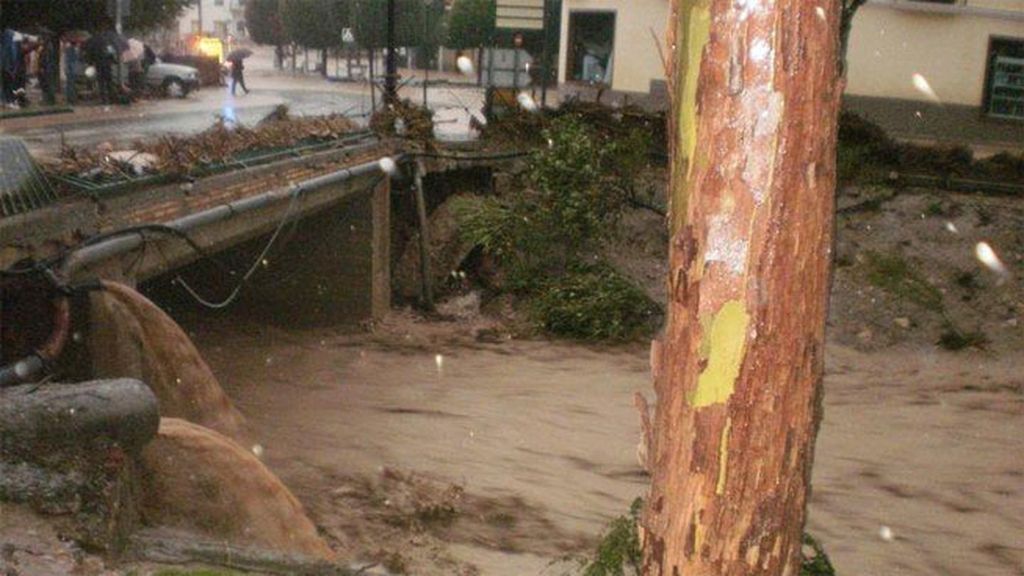 Lluvias torrenciales en Villanueva del Trabuco (Málaga)