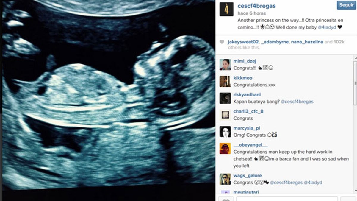 Cesc Fábregas anuncia que volverá a ser papá