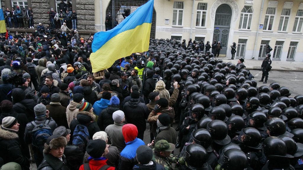 Batalla campal en las calles de Kiev