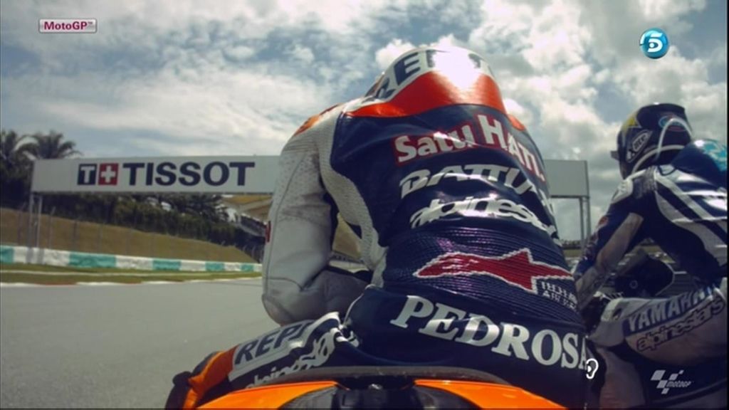 Pedrosa y Lorenzo, juntos durante el 'Warm Up' de Sepang