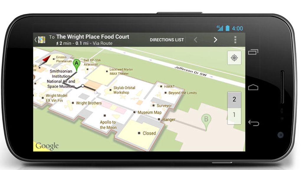 Indoor Google Maps también integra otras funciones interesantes como la posibilidad de planificar una ruta o la de conocer los puntos más destacados de un recinto.