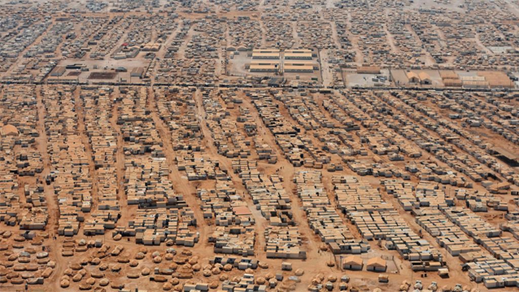 Visión aérea del campo de refugiados de Zaatari