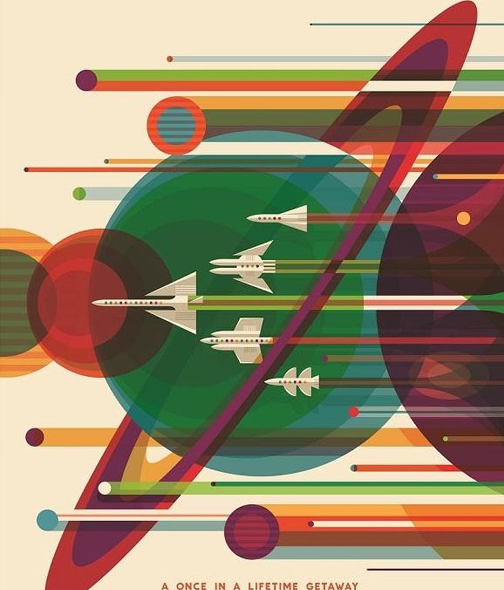 La NASA publica carteles románticos sobre viajes futuristas al espacio