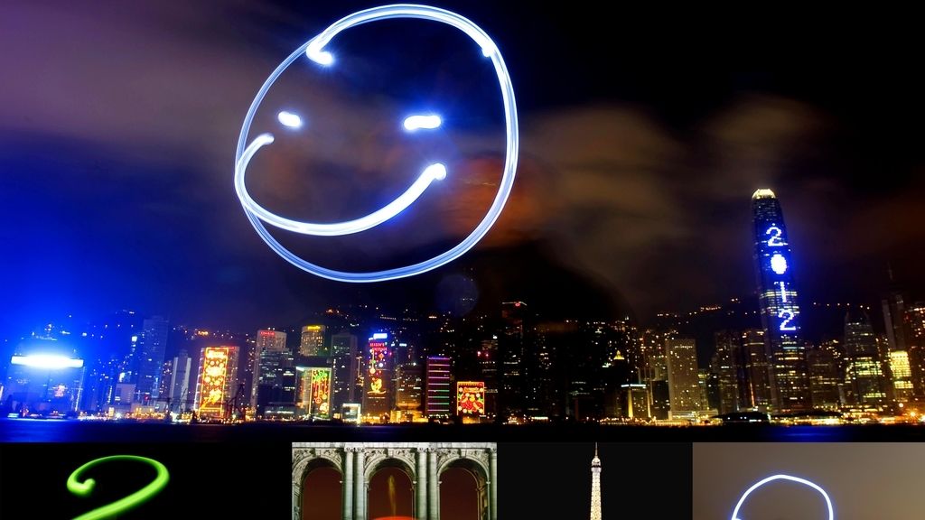 Dibujos de luz para felicitar el año nuevo