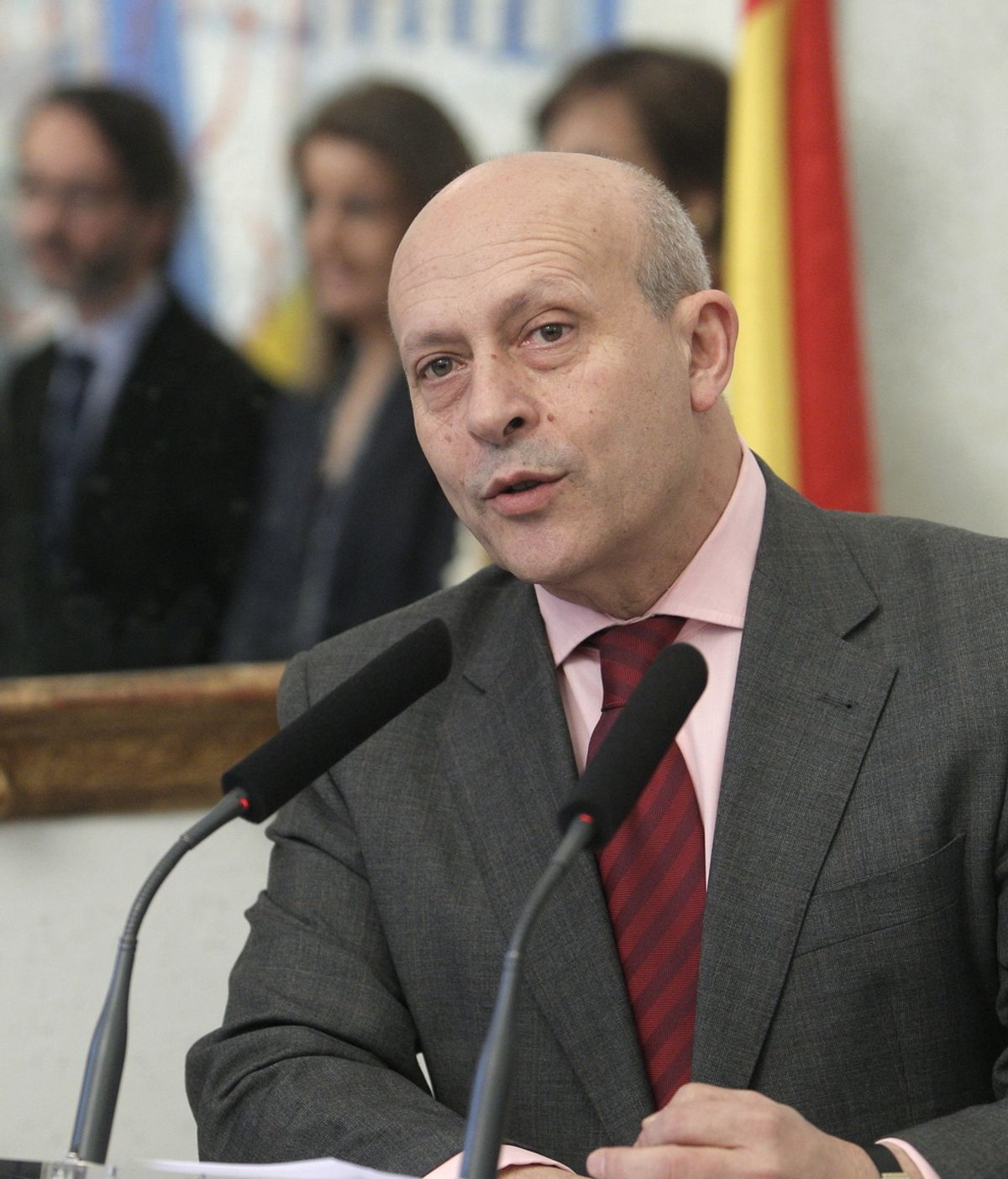 El ministro de Educación, Deporte y Cultura, José Ignacio Wert, en la toma de posesión del nuevo secretario de Estado de Cultura