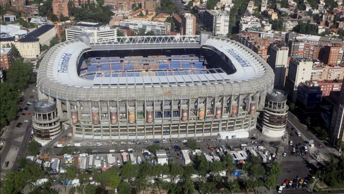 Vista aérea del estadio Santiago Bernabéu