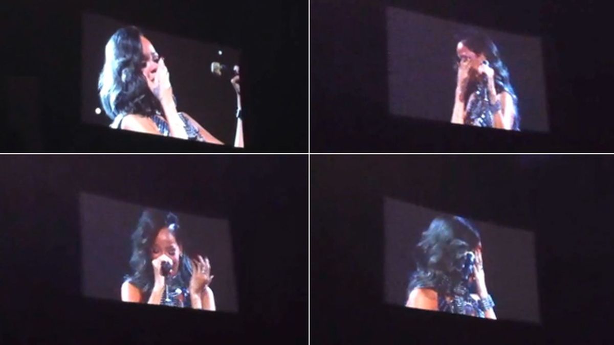 Rihanna llora a lágrima viva en pleno concierto