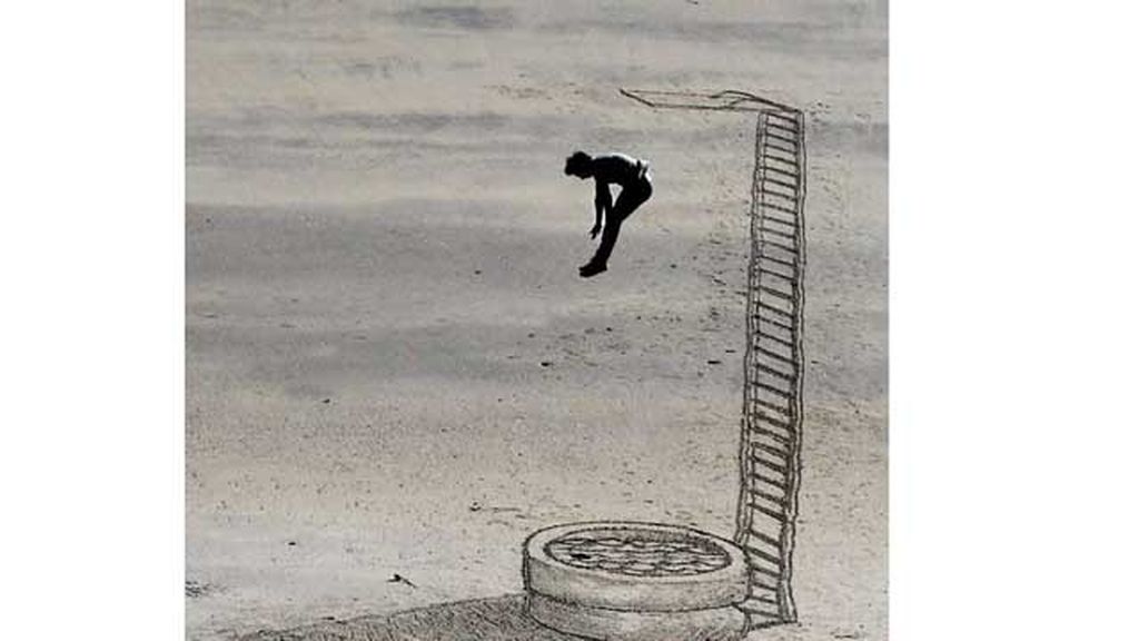 Crea imágenes en 3D solo con la arena de la playa