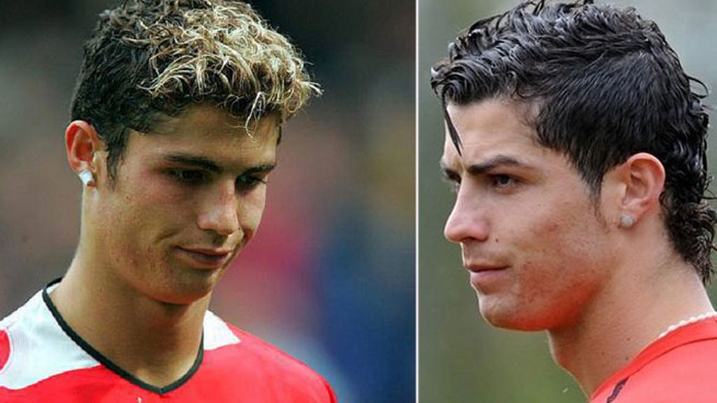 En el lateral, en el flequillo, doble raya...