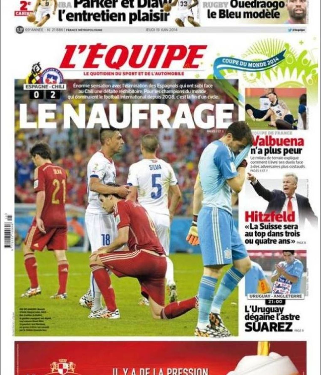 La Roja protagonista en los periódicos de todo el mundo