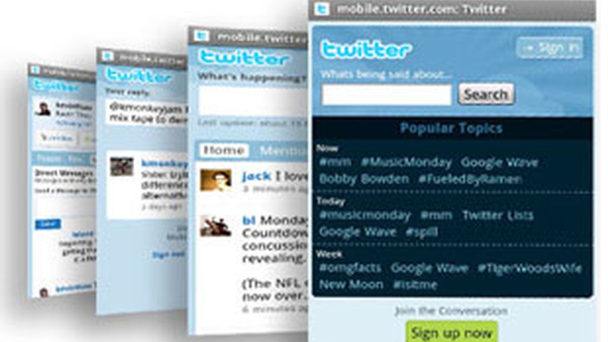 El sitio de microblogging lanza una nueva versión de su página para teléfonos móviles. Foto: Twitter.