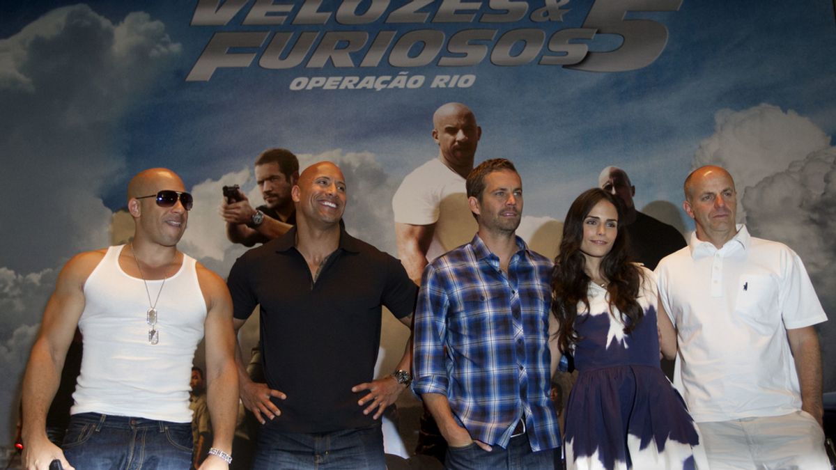 Vin Diesel, Dwayne Johnson, Paul Walker, Jordana Brewster y Neal Moritz