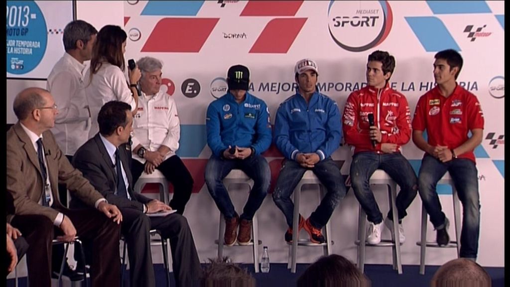 Los pilotos españoles de Moto2 en la presentación del Mundial