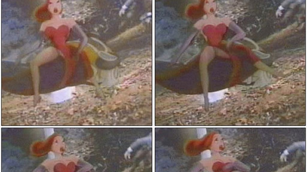 En este frame de 'Quién engañó a Roger Rabbit' parece que Jessica Rabbit tiene un descuido