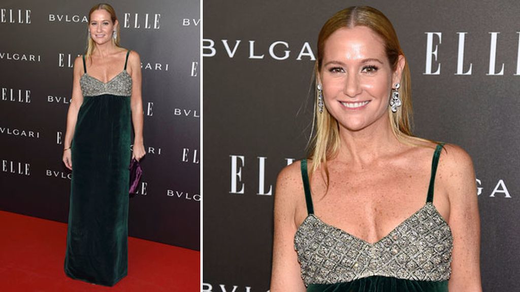 Fiona Ferrer lució un vestido de tirantes velvet