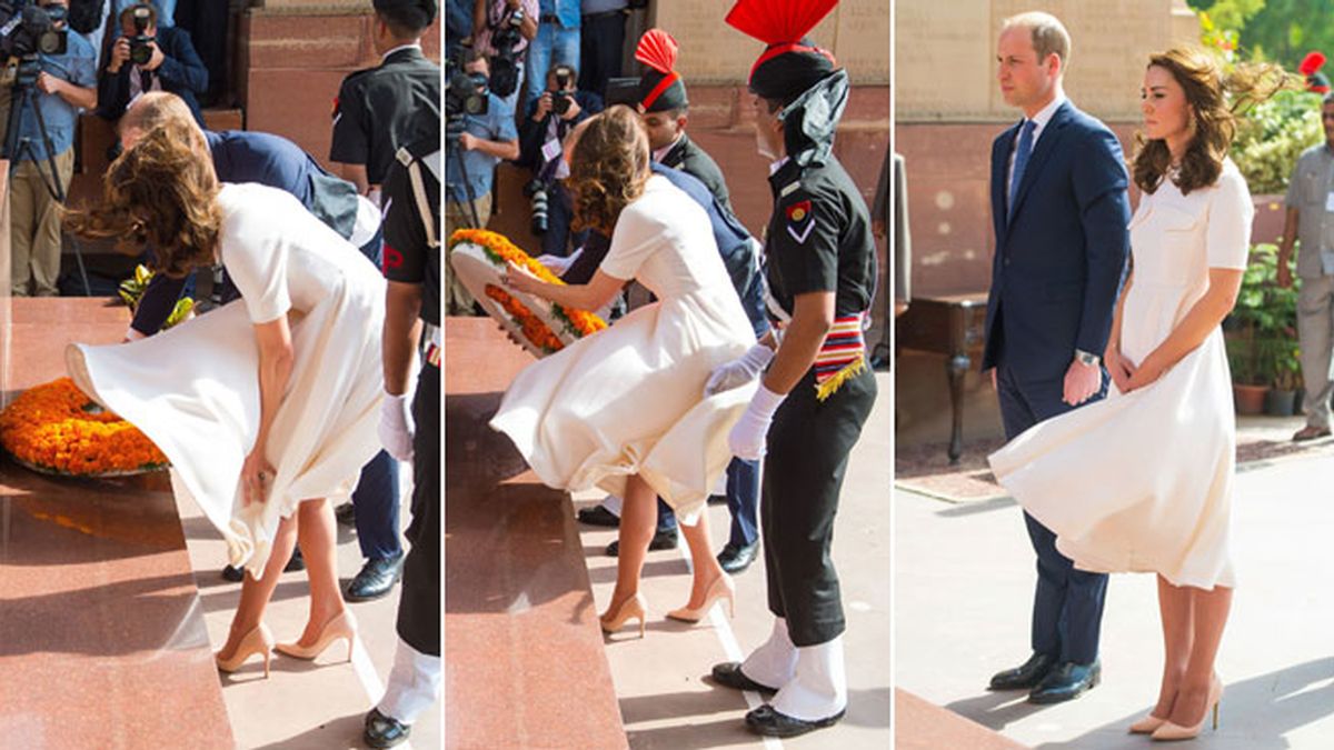 Kate Middleton hace un Marilyn Monroe en su visita oficial a la India