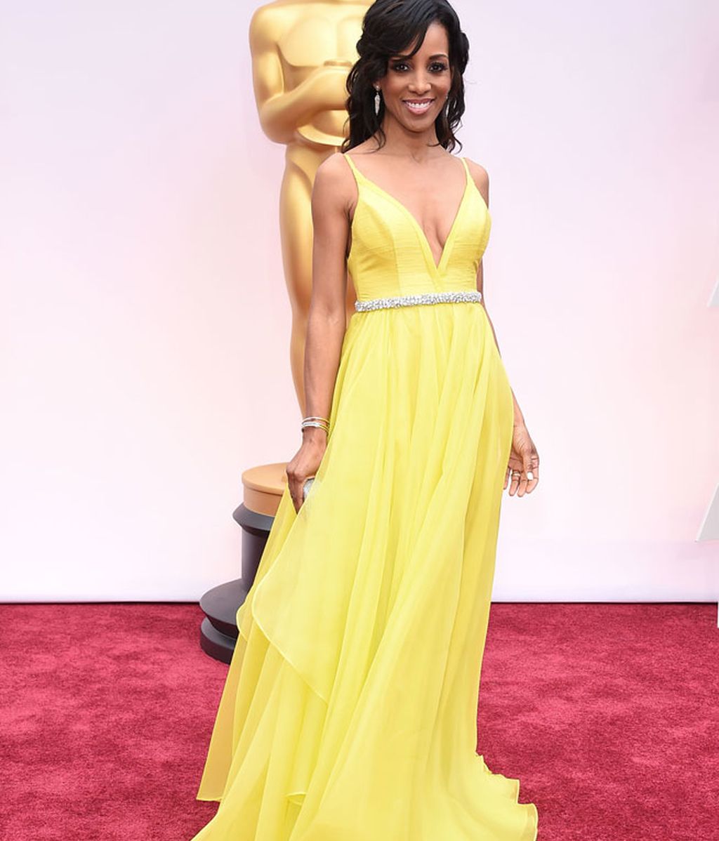 Shaun Robinson en la alfobra roja de los Oscar