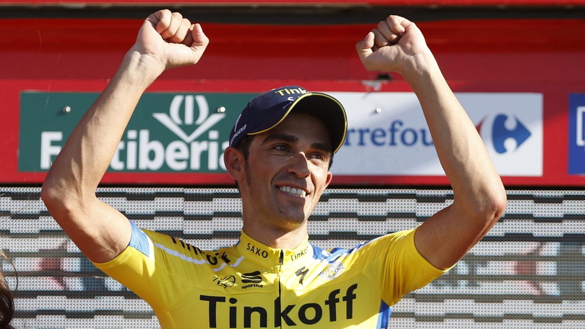 Alberto Contador (Tinkoff) se pone de rojo tras la crono