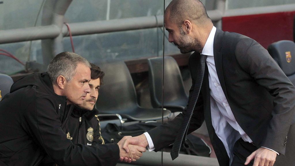 Mourinho y Guardiola se saludan