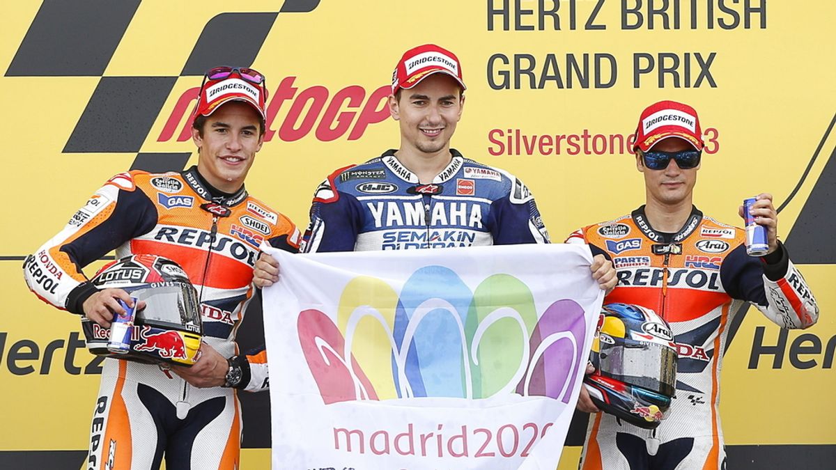 Márquez, Lorenzo y Pedrosa, con Madrid 2020