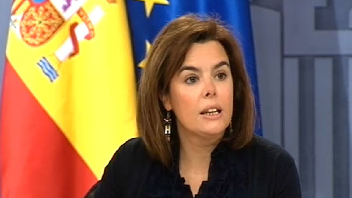 Soraya Sáenz de Santamaría en la rueda de prensa del Consejo de Ministros