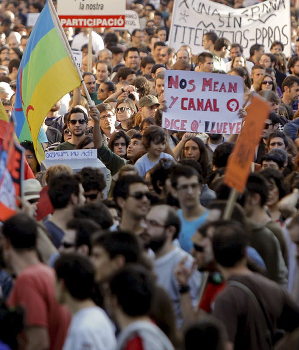 Manifestación del movimiento de los Indignados en Madrid el pasado 19 de junio.