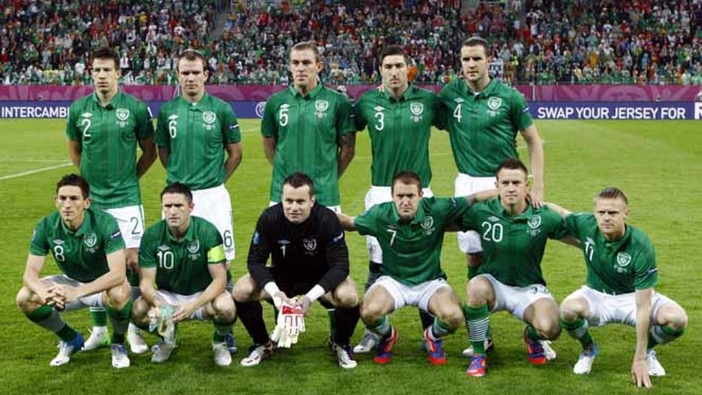 El once inicial irlandés en el España - Irlanda