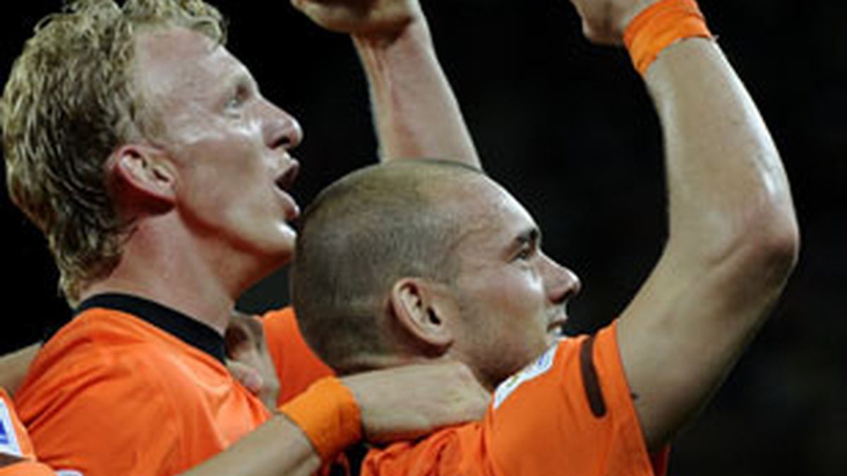Sneijder celebra un tanto. Foto: G Tres