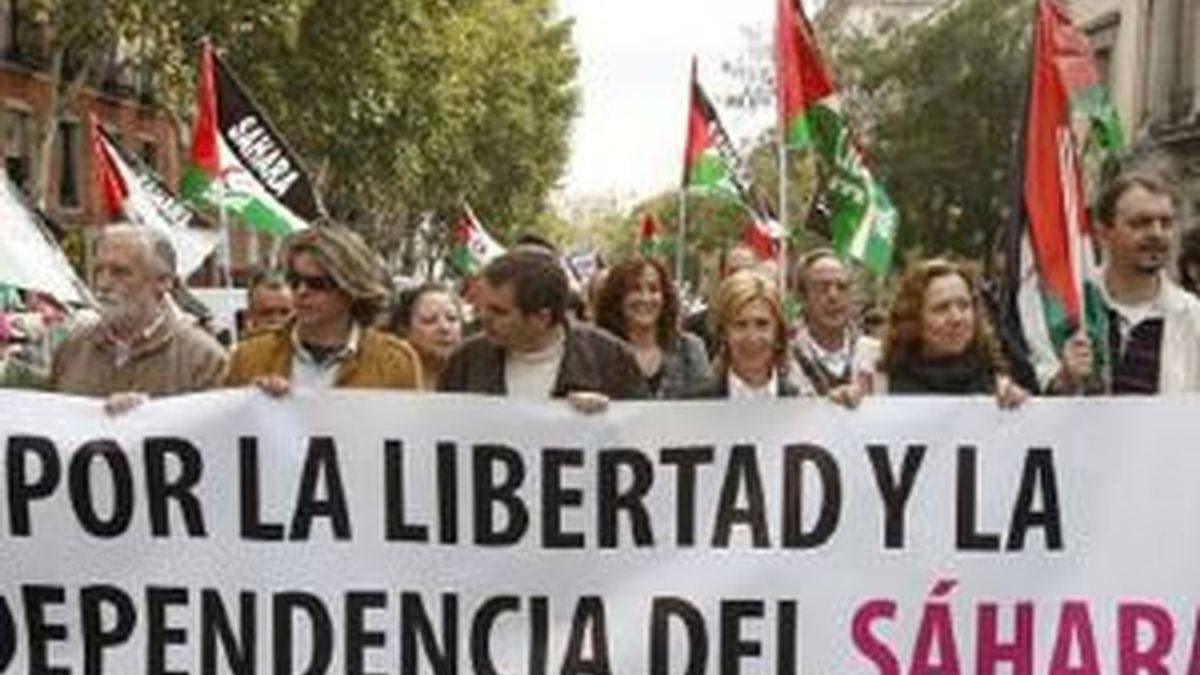 "Por la libertad y la independencia del pueblo saharaui". Foto: EFE